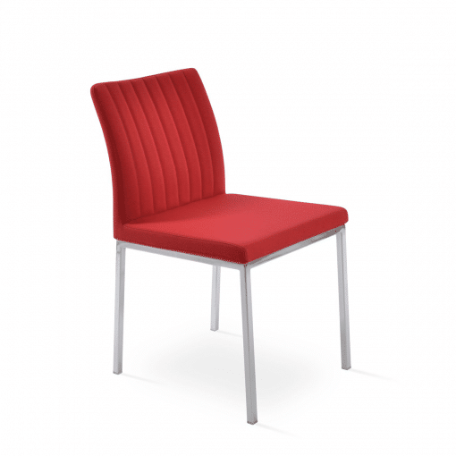 dining chair zeyno metal red camira era fabric chrome