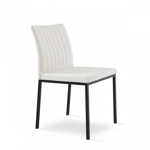 dining chair zeyno metal white leatherette black powder
