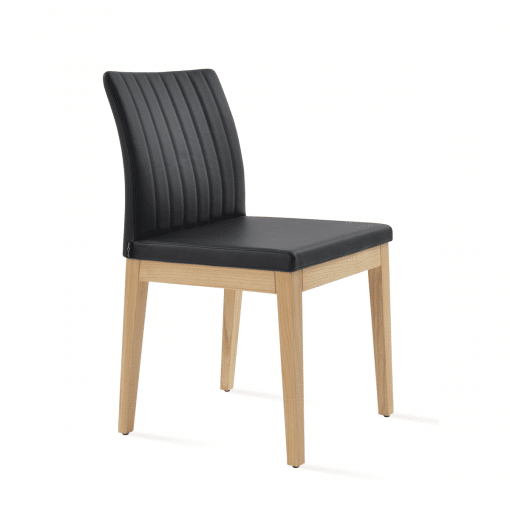 dining chair zeyno natural ash black leatherette
