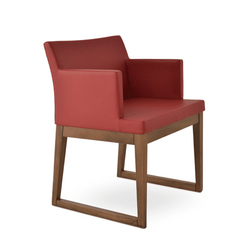 dining room soho sled wood red leatherette