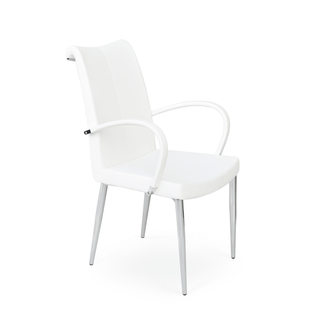 dining room tulip metal arm chair white ppm 001
