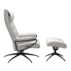 Stressless London High Back Chair Cori Off White and Matte Black Side