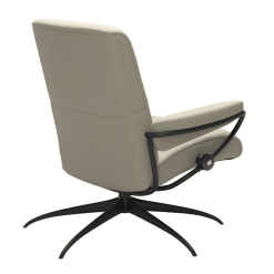 Stressless Metro Lowback Chair Paloma Light Grey and Black Back