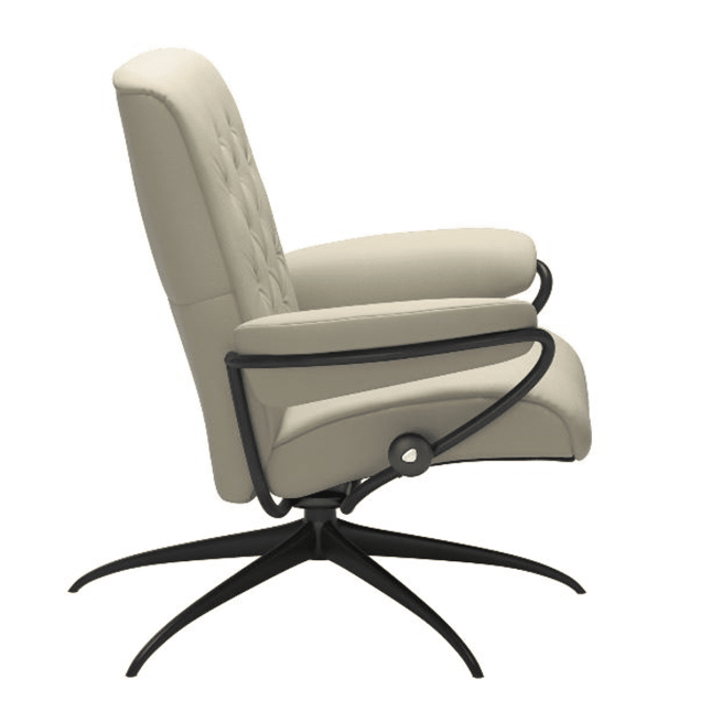 Stressless Metro Lowback Chair Paloma Light Grey and Black Side