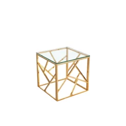 Carole End Table with Glass Top