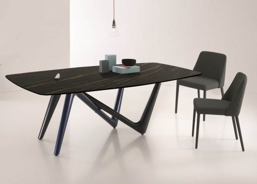 Adelio Dining Table in Black and brown lifestyle