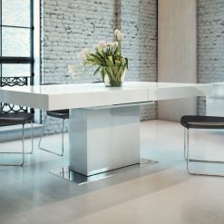 Astor Dining Table in Glossy White Lacquer lifestyle