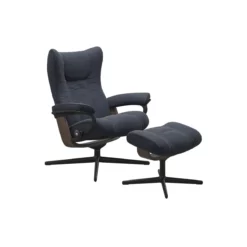 Stressless Recliner Wing Cross Chair With Ottoman