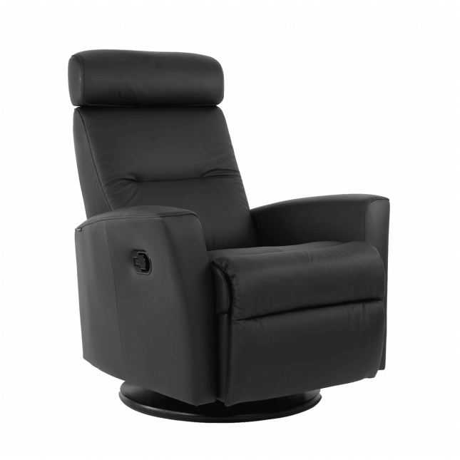 lounge chair madrid in nordic leather black