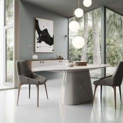 sullivan dining table in glossy chateau grey