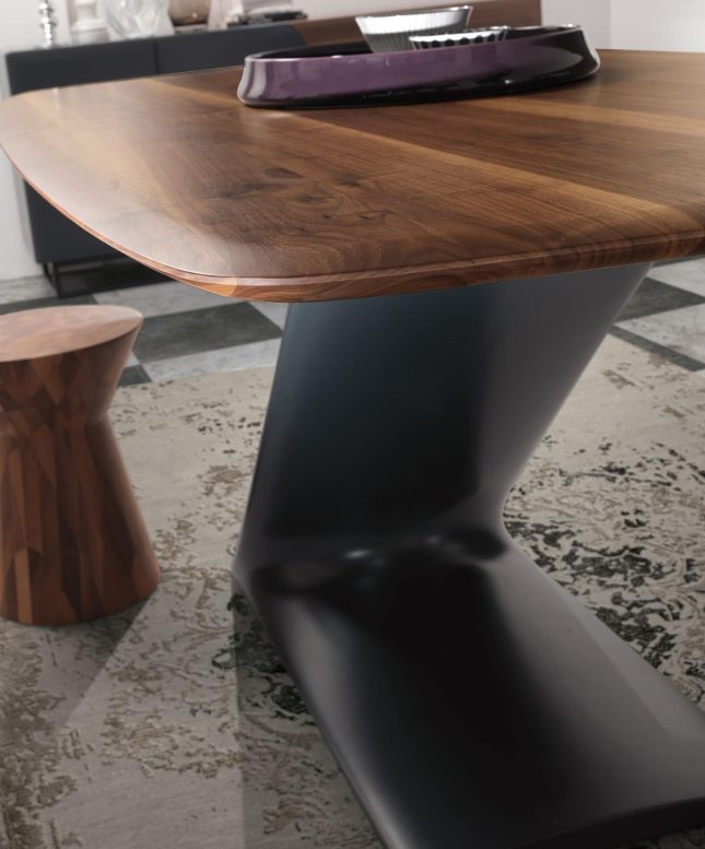 zeta dining table anthracite details
