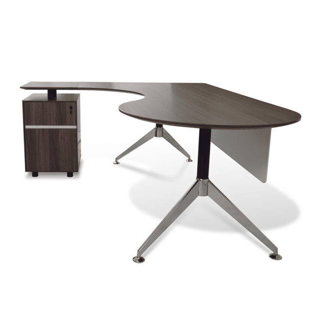 300 Series Executive Desk with left Pedestal Walnut side