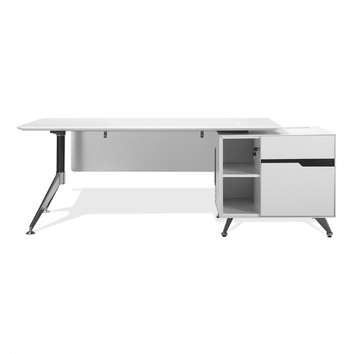 400 series executive desk right pedestal white