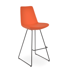 Eiffel wire bar stool orange ppm black base