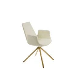 Eiffel Arm Stick Swivel Dining Chair