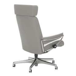 Stressless London Office Chair with Adjustable Headrest Cori Off White Back