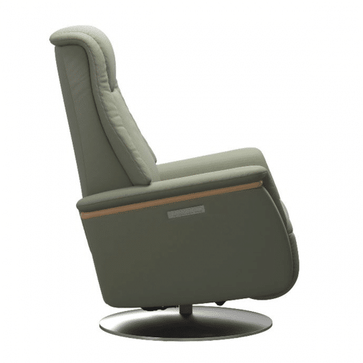 Stressless Max Power Chair Paloma Shadow Green and Steel side