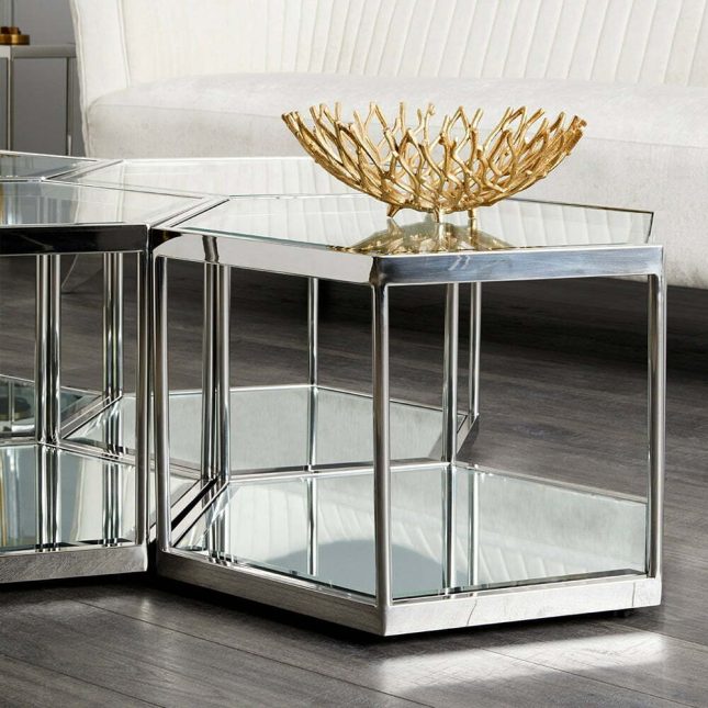 Swainson Coffee Table Polished Steel Lifestyle 002