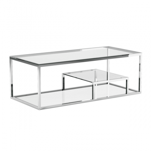 living room barolo coffee table polished stainless steel