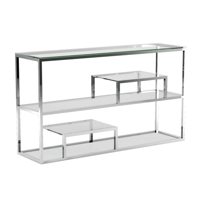 living room barolo console table polished stainless steel