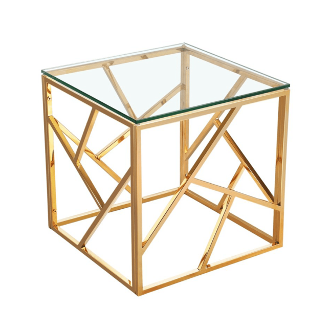 living room carole end table gold
