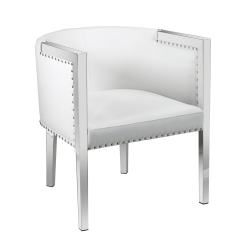 living room elvis accent chair white leatherette