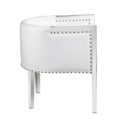 living room elvis accent chair white leatherette side