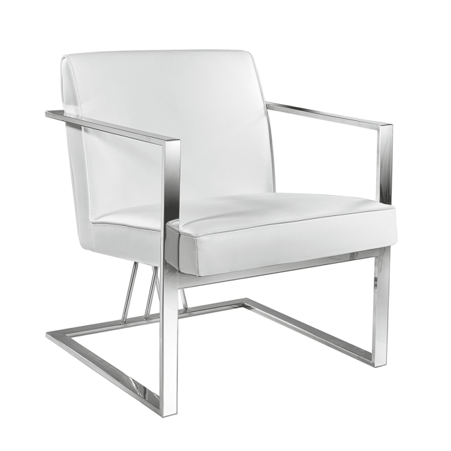 living room fairmont accent chair white leatherette