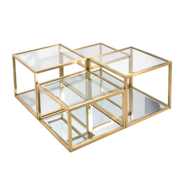 living room multi level coffee table gold
