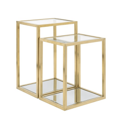 living room multi level end table gold