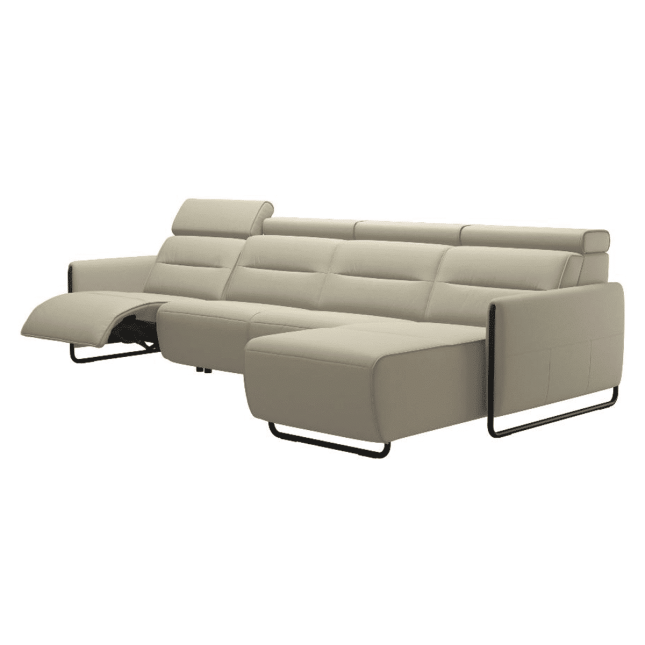 living room stressless emily steel 3seater with chaise recline