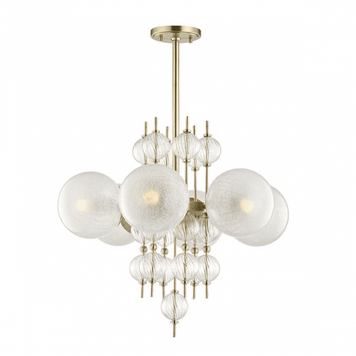 lighting calypso 6 light chandelier aged brass