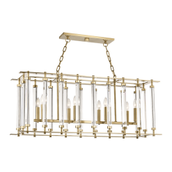 lighting haddon linear chandelier aged brass