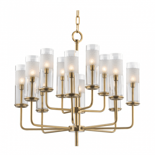 lighting wentworth 12 light chandelier aged brass