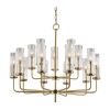 lighting wentworth 15 light chandelier aged brass