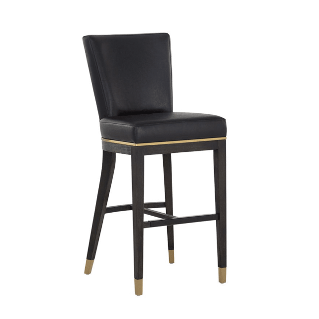Bar stool alister bravo black leatherette