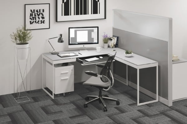centro office BDI modern white desk system