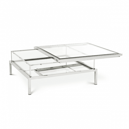 living room ventus square coffee table polished stainless steel