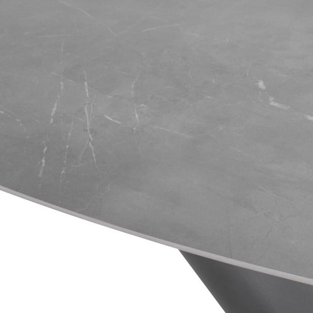Oblo Dining Table Grey Ceramic Top Details