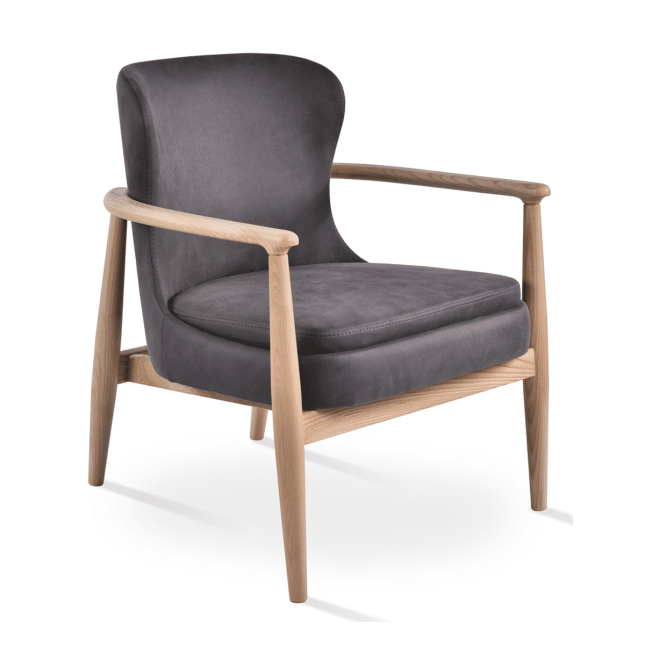 bonaldo lounge chair grey nubuck fabric ash wood natural