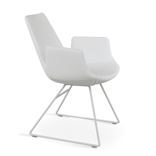 dining chair eiffel arm wire white ppm white base