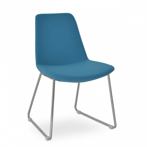 dining chair eiffel hb turquoise camira wool chrome
