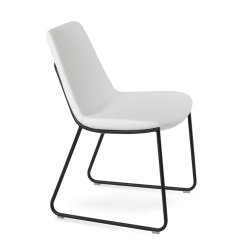 dining chair eiffel hb white leatherette black