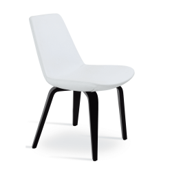 dining chair eiffel plywood white leatherette wenge