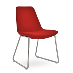 dining chair eiffel hb red camira wool chrome