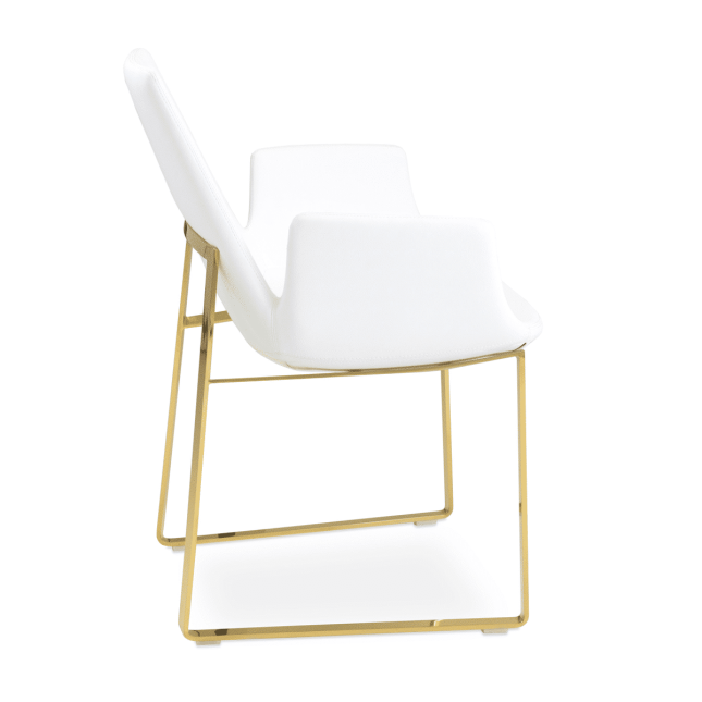 dining room eiffel arm sled white ppm gold