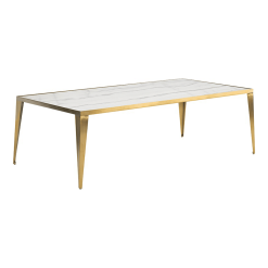 living room mink coffee table white marble brushed gold