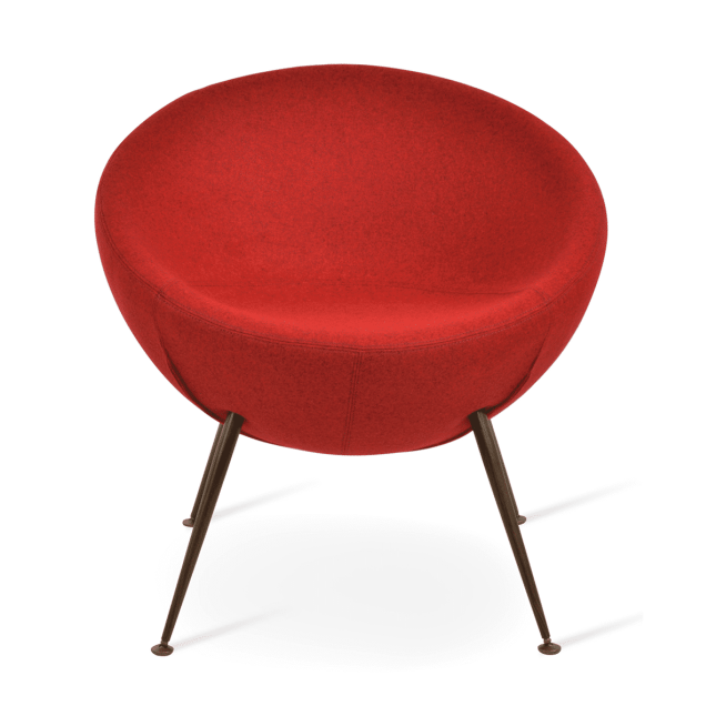 moon lounge chair red tweed camira wool front