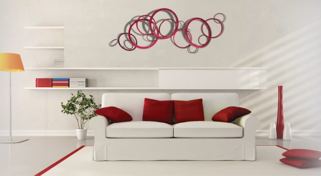 Eccentric Wall Art Red in a Living Room