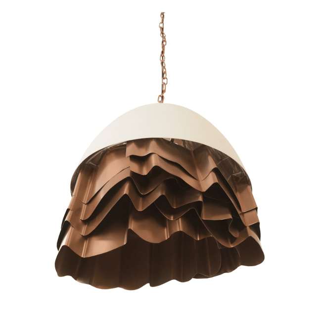 Ruffle Chandelier in White and Copper angle